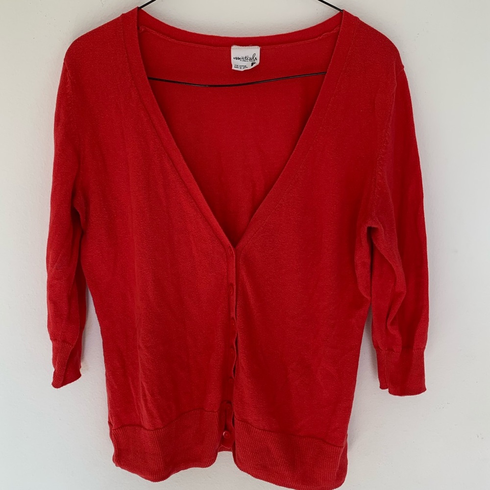 🌼Red 3/4 Sleeve Lightweight Cardigan🌼